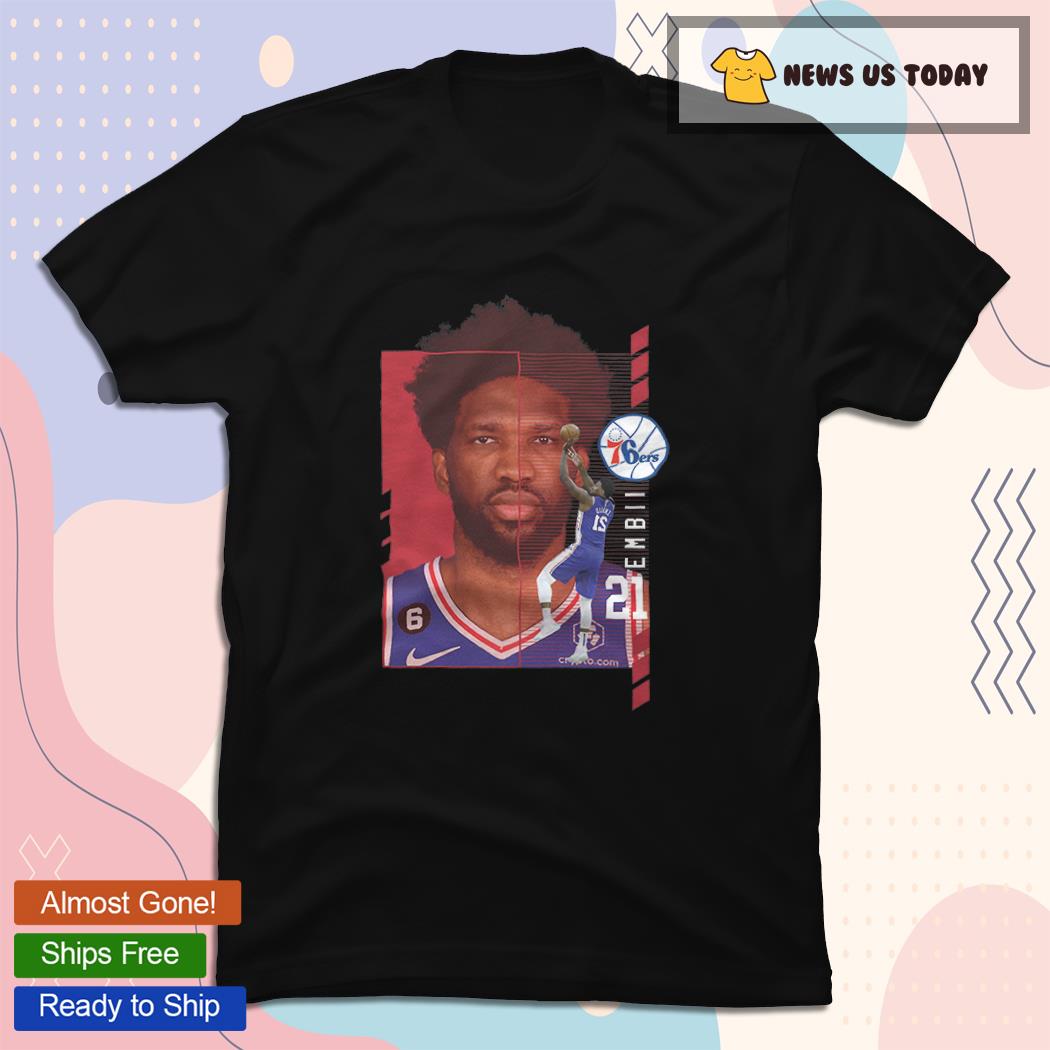 Joel Embiid name and number jump pass shirt
