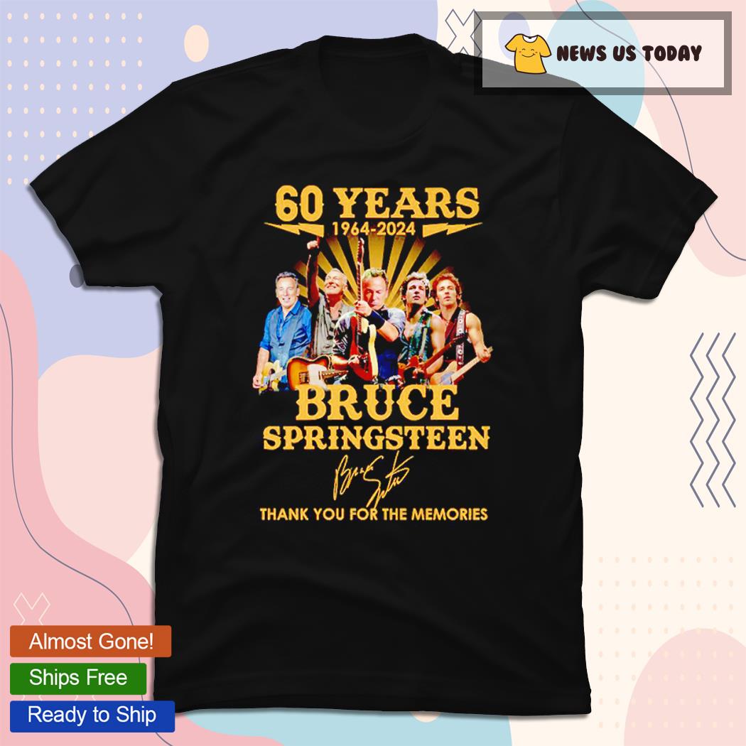 Bruce Springsteen 60 Years 1964-2024 Signatures Thank You For The Memories T-Shirt