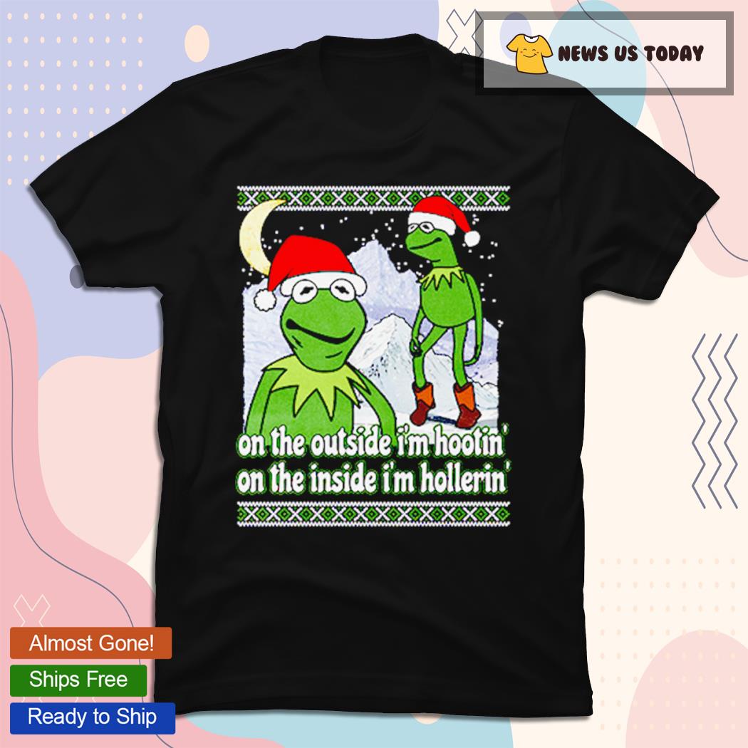 Kermit Hootin' And Hollerin' At Christmas Tacky Ugly T-Shirt