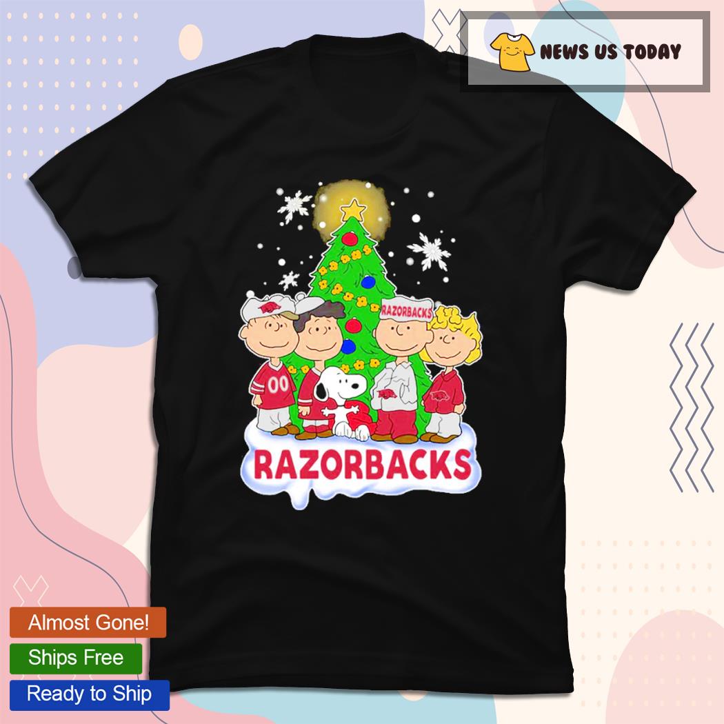 Snoopy The Peanuts Arkansas Razorbacks Christmas T-Shirts